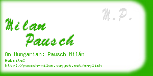 milan pausch business card